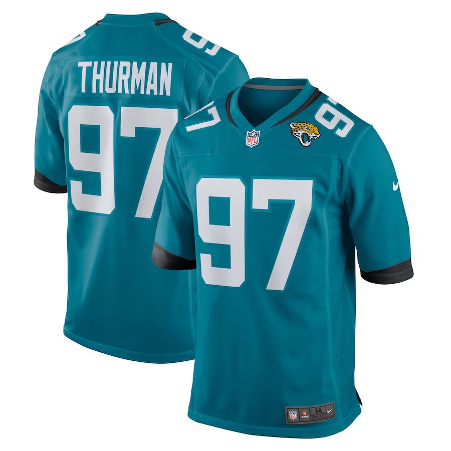 Men Jacksonville Jaguars #97 Nick Thurman Nike Teal Home Game Player NFL Jersey